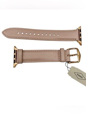 NWT Fossil Beige Pink Genuine Leather 38MM Apple Watch Band